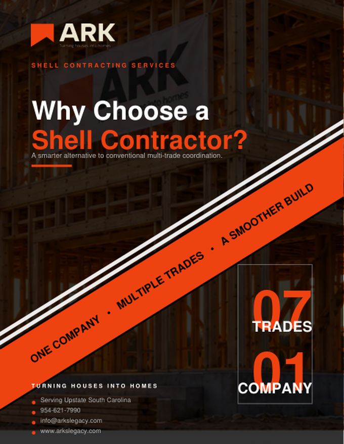 Ark Legacy Shell Contracting Services brochure cover