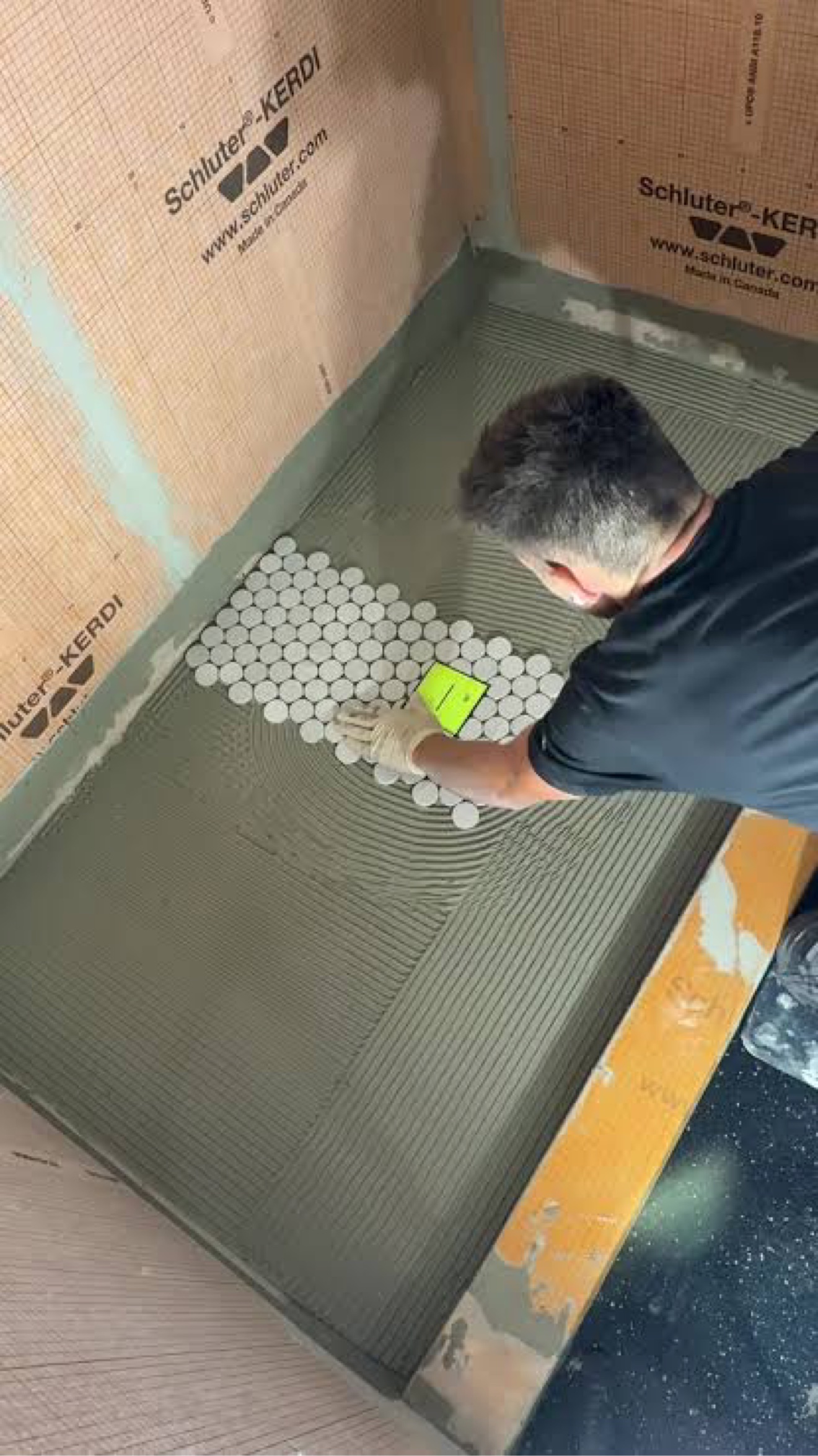 Ark Legacy penny tile shower