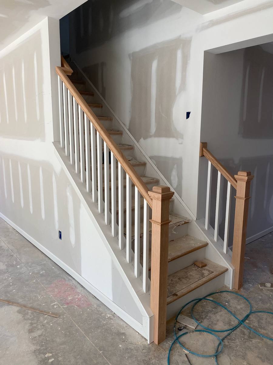Finished staircase trim