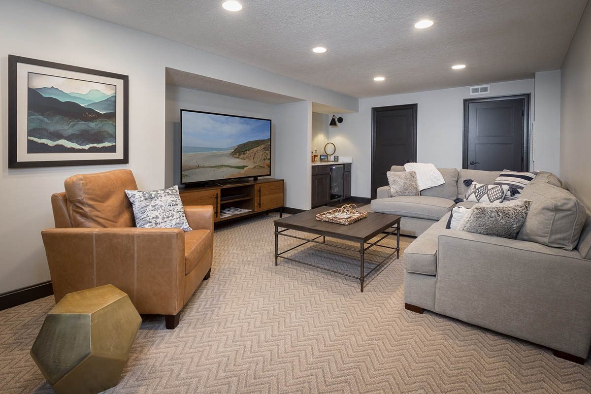 Finished basement living space